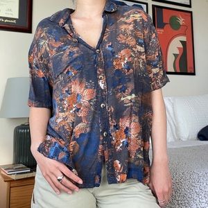 We the free button up flowy shirt